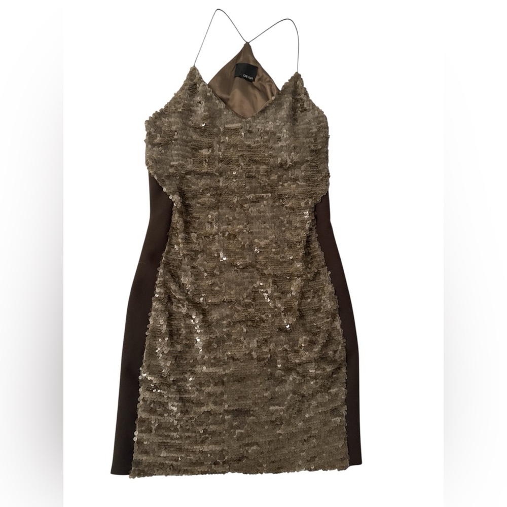 Greylin Dress Sequin Bodycon Cocktail Silver Brown | Approx Size Small/Medium